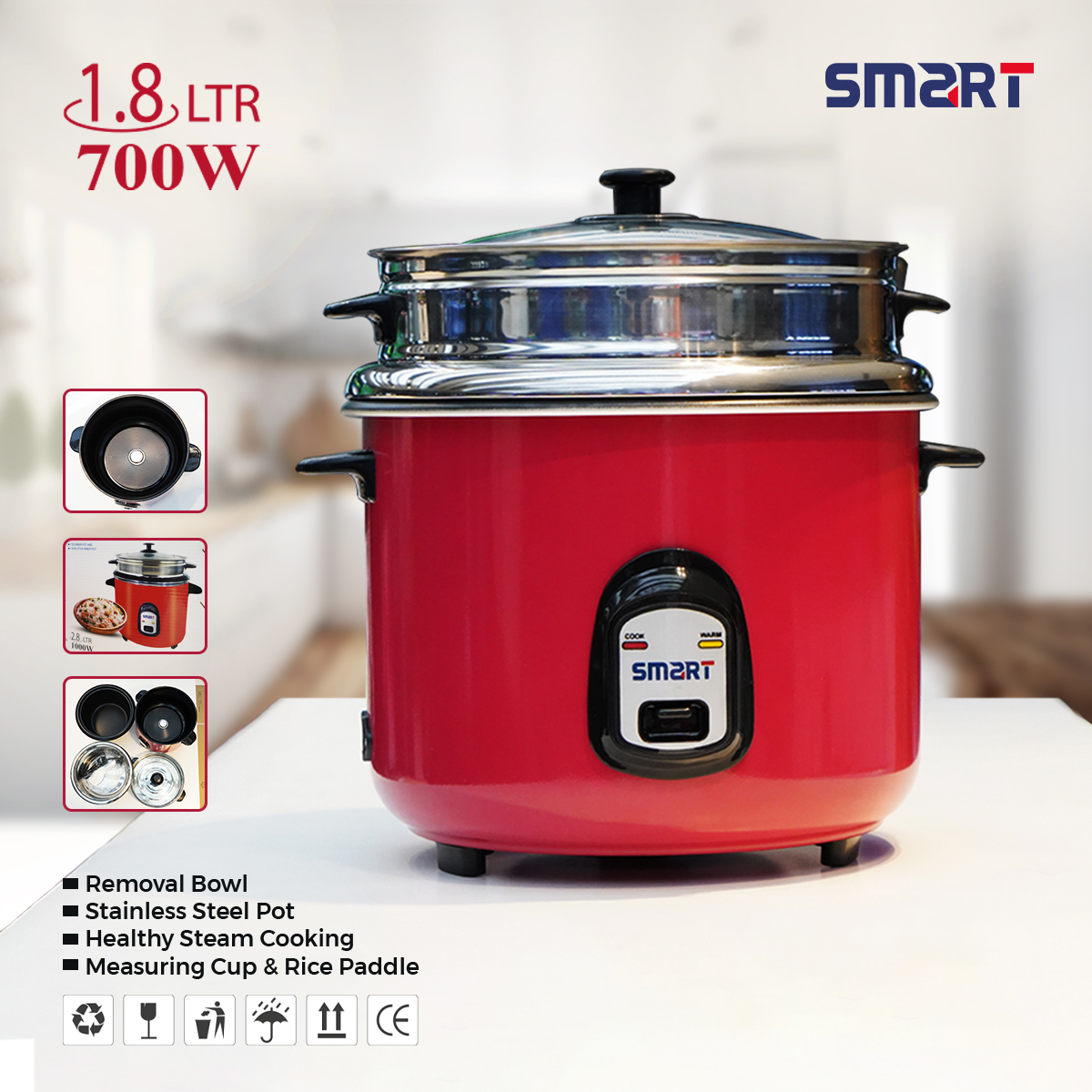 SMART RiceCooker 1.8  Liter SEK-RC18FS- Best Rice Cooker